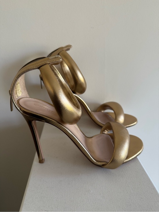 Gianvito Rossi Shoes - Gianvito Rossi Bijoux Ankle-Strap Metallic Leather Stiletto Sandals 38